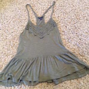 Green flowy tank top